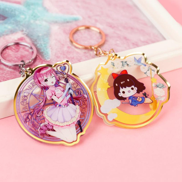 Custom Silver&amp;Gold edge acrylic keychain - VOGRACE