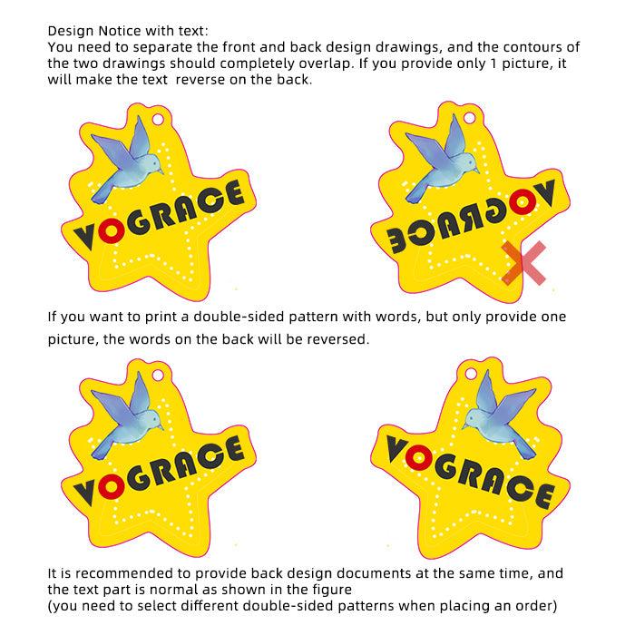 Custom Silver&amp;Gold edge acrylic keychain - VOGRACE